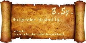 Belgrader Szabella névjegykártya